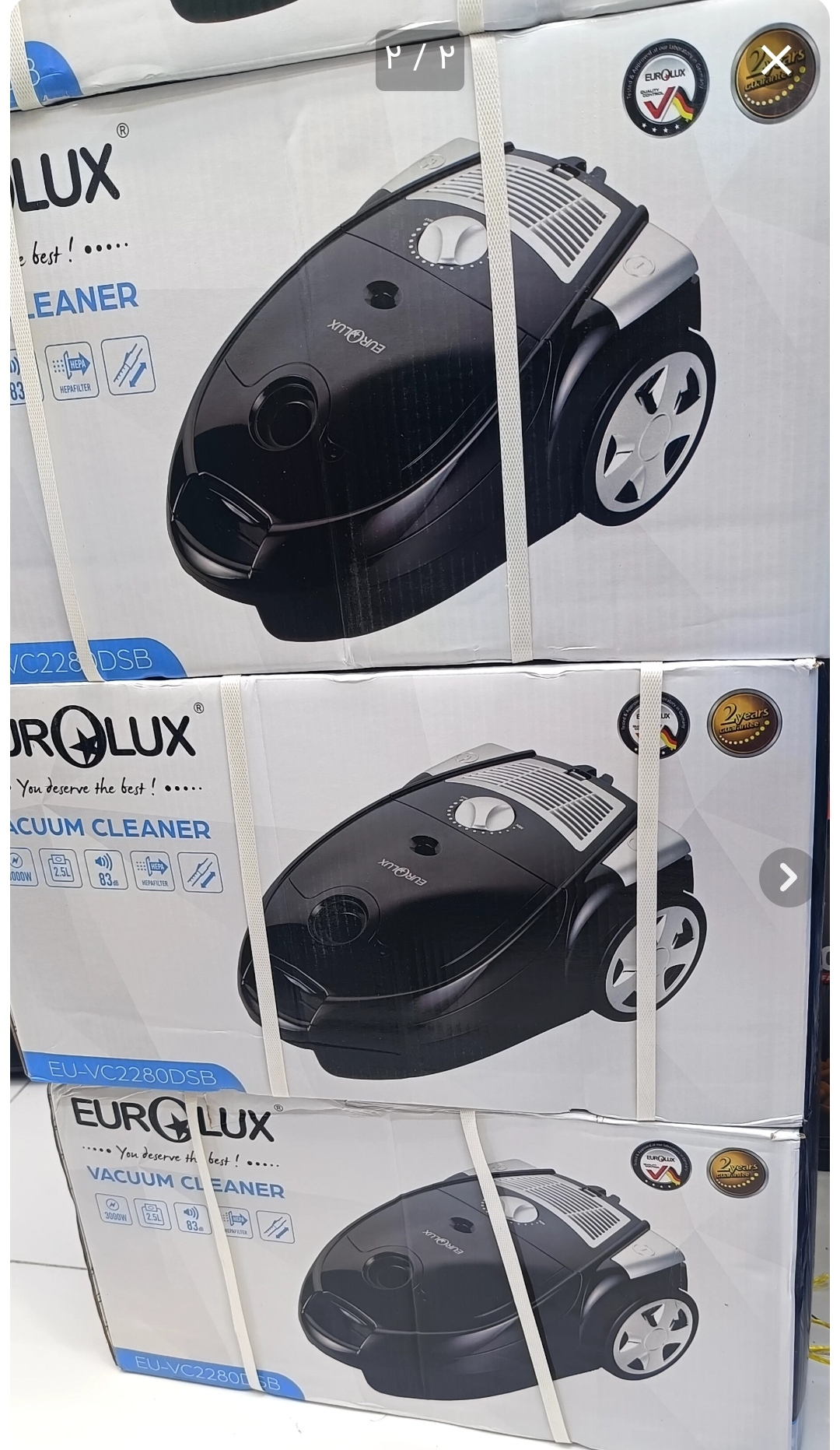 جاروبرقی ۳۰۰۰ وات یورولوکس مدل EUROLUX EU-VC2280DSB (اصلی)