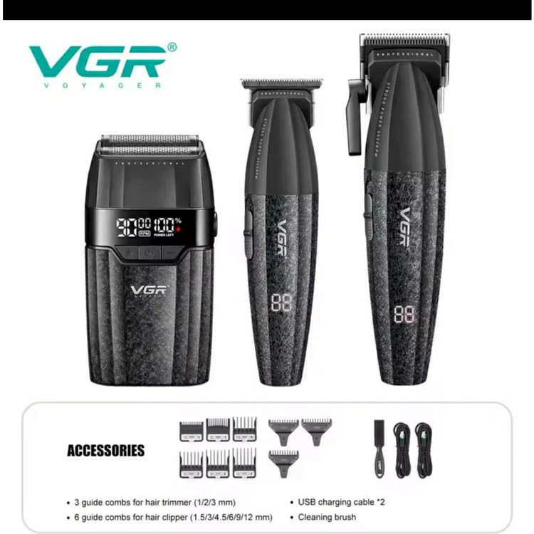 ست ماشین اصلاح حرفه ای 3 تکه حجم زن ، خط زن و شیور وی جی آر مدل VGR V-640 S3