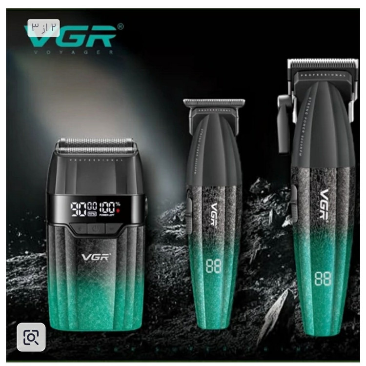 ست ماشین اصلاح حرفه ای 3 تکه حجم زن ، خط زن و شیور وی جی آر مدل VGR V-640 S3