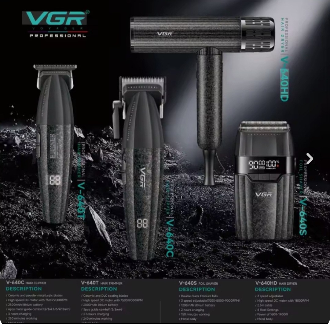 ست ماشین اصلاح حرفه‌ای ۴ کاره VGR مدلV-640 S4